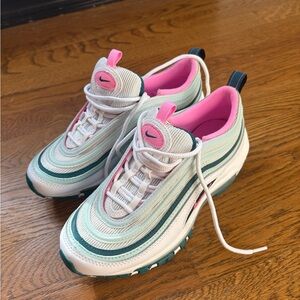 Girls Nike Air Max 97 White and Pink Sneakers